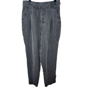 American Eagle Womens High Waisted Lyocell Button Fly Tapered Pants Grey Size 10